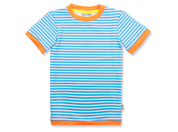 AQUA STRIPE Buddy Short Sleeve Swim Tee