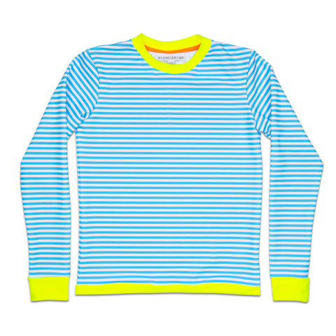 aqua stripes Buddy Long Sleeve Swim Tee