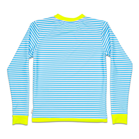 aqua stripes Buddy Long Sleeve Swim Tee