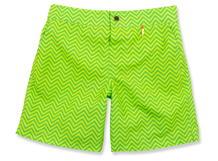 green chevron Finley Swim Short