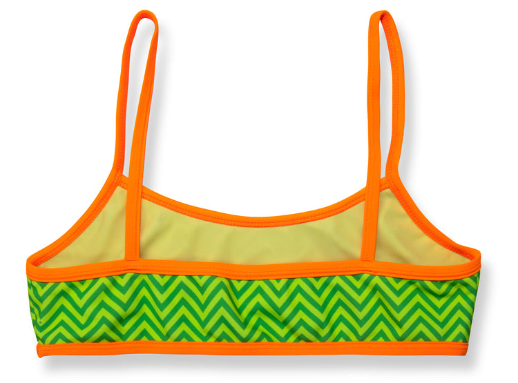 GREEN CHEVRON Naomi Bikini Top